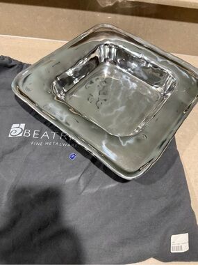 Beatriz ball Square Metal Bowl serving dish- Silver